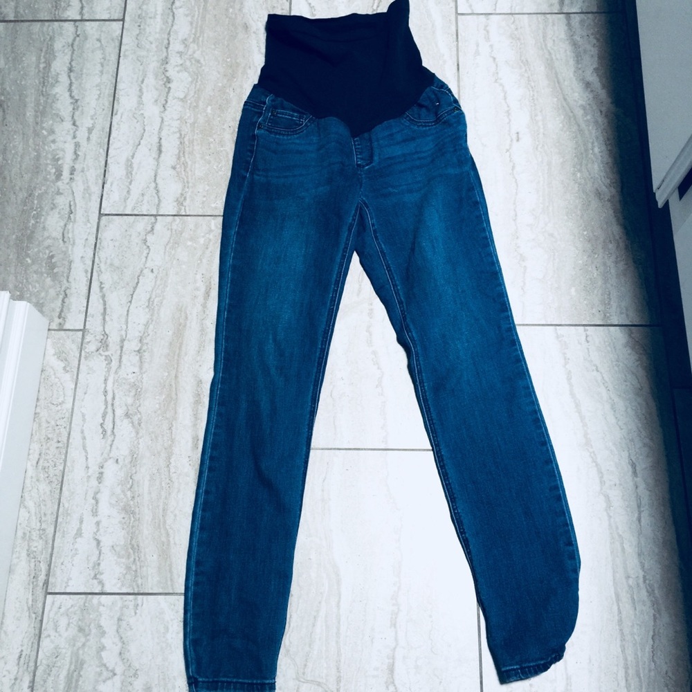 Indigo blue maternity jeans